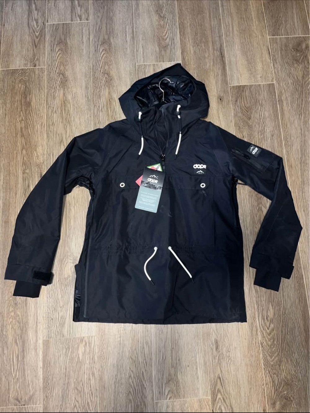 DOPE Black Ski Anorak Jacket with Hood